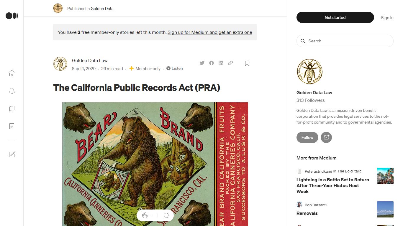 The California Public Records Act (PRA) | by Golden Data Law - Medium